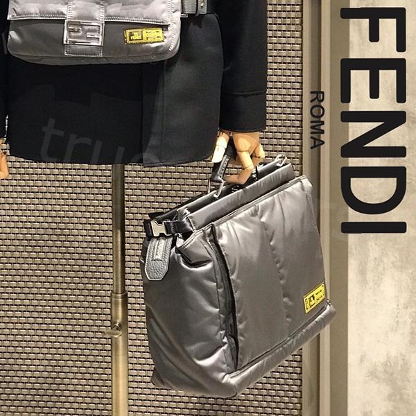 ェンディ 19AW FENDI&PORTER PEEKABOOブリーフケース*シルバー 7VA388A91SF0G46